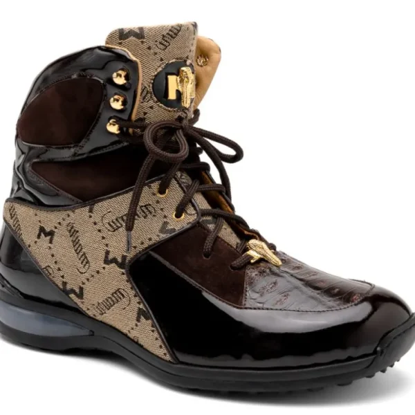 Shop Mauri 8402 Diamond Patent/ Baby Croc/ Suede/ Fabric Sneakers Sport Rust/ Taupe SportRust/Taupe