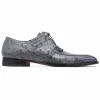 Store Mauri 3058 Duke Crocodile & Ostrich Derby Shoes Medium Gray (Special Order) MediumGray