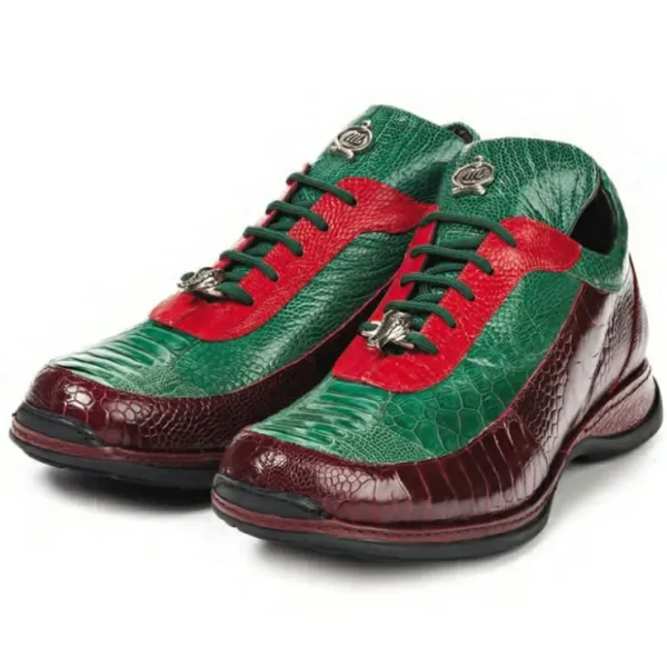 mauri__eclectic_ostrich_l_0.webp Store Mauri 8569 Eclectic Ostrich Leg Sneakers Red / Green (Special Order) Red/Green