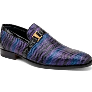Discount Mauri 4709/6 Elegante Balera Fabric/ Alligator Shoes Purple/ Blue/ Black Purple/Blue/Black