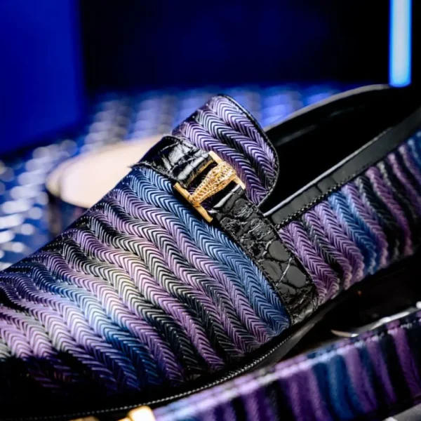 mauri__elegante_balera_fa_4-1.webp Discount Mauri 4709/6 Elegante Balera Fabric/ Alligator Shoes Purple/ Blue/ Black Purple/Blue/Black