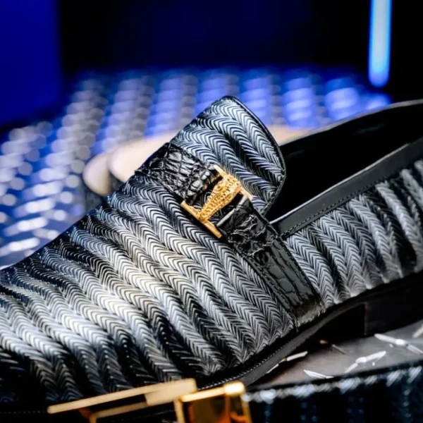 mauri__elegante_balera_fa_4.webp Best Mauri 4709/6 Elegante Balera Fabric/ Alligator Shoes Light Grey/ Med Grey/ Black LightGrey/MedGrey/Black