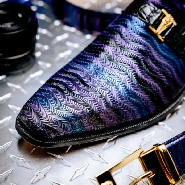 mauri__elegante_balera_fa_5-1.webp Discount Mauri 4709/6 Elegante Balera Fabric/ Alligator Shoes Purple/ Blue/ Black Purple/Blue/Black