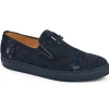 Sale Mauri 8581 Embossed Suede & Crocodile Loafers Wonder Blue WonderBlue