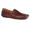 Shop Mauri 3128 Ercole Alligator Driving Loafers (SPECIAL ORDER) Rust