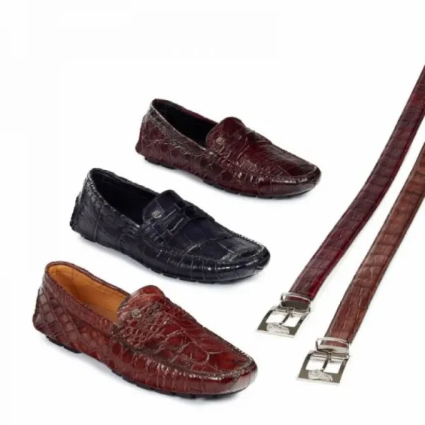Best Sale Mauri 3128 Ercole Alligator Driving Loafers (SPECIAL ORDER) Ruby