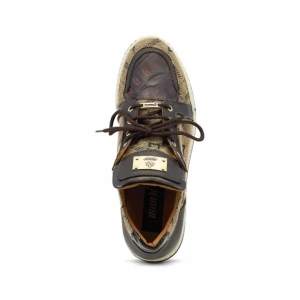 Discount Mauri 8440/1 Fabric / Calfskin / Baby Crocodile Sneakers Sp Rust / Taupe