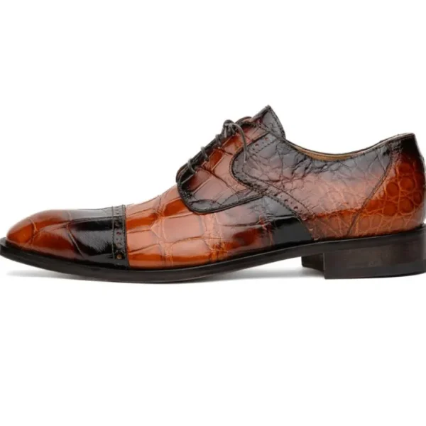 mauri__flawless_alligator_1.webp Hot Mauri 1087/2 Flawless Alligator Cap Toe Derby Cognac / Dirty Gold