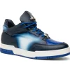 Sale Mauri 8423 Ghost Baby Croc & Nappa Sneaker White / Dirty Royal Blue
