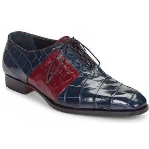 Online Mauri 53169 Giardini Alligator Oxfords Wonder Blue / Ruby (Special Order) Red