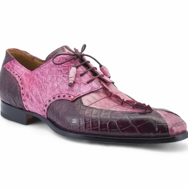Outlet Mauri 3237 Groove Alligator / Hornback Tail Shoes Pink / Burgundy / Fuscia