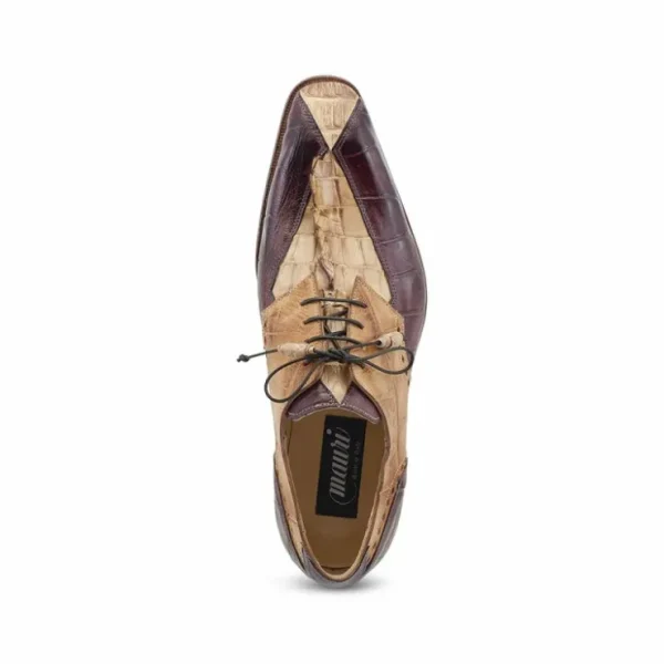 mauri__groove_alligator___1.webp Flash Sale Mauri 3237 Groove Alligator / Hornback Tail Shoes Bone / T. Moro / Brandy