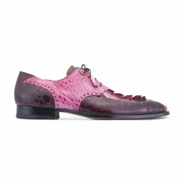 Outlet Mauri 3237 Groove Alligator / Hornback Tail Shoes Pink / Burgundy / Fuscia