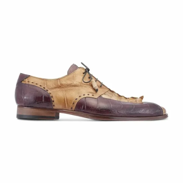 mauri__groove_alligator___2.webp Flash Sale Mauri 3237 Groove Alligator / Hornback Tail Shoes Bone / T. Moro / Brandy