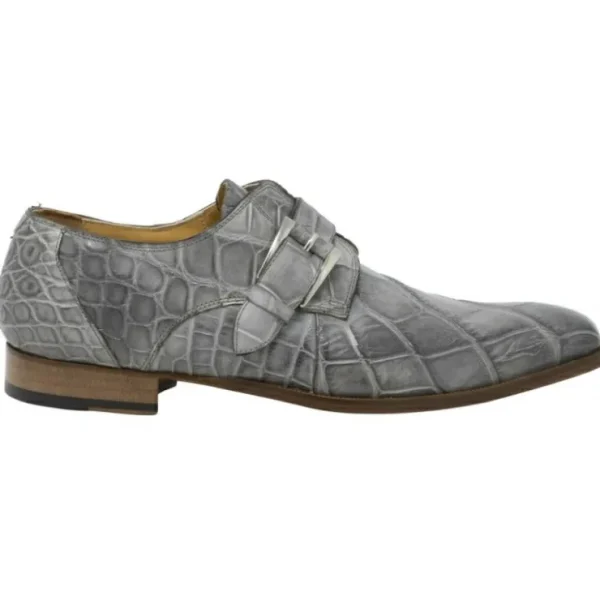 Outlet Mauri 3054 High Speed Alligator Monk Strap Shoes (Special Order) Gray