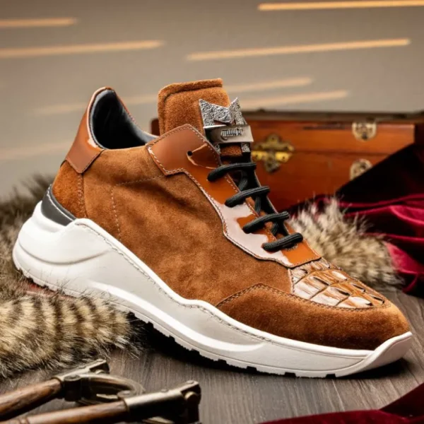 mauri__hornback__suede__p_3.webp Hot Mauri 8492 Hornback / Suede / Patent Sneakers Camel
