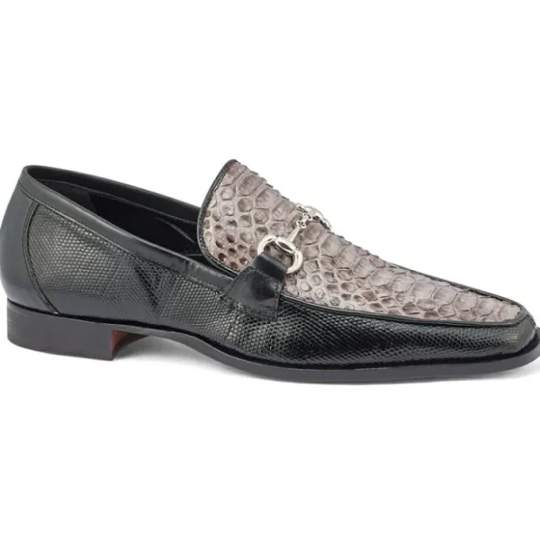 mauri__iguana_amp_python__0.webp Discount Mauri 4800/2 Iguana & Python Loafers Black / Med Grey