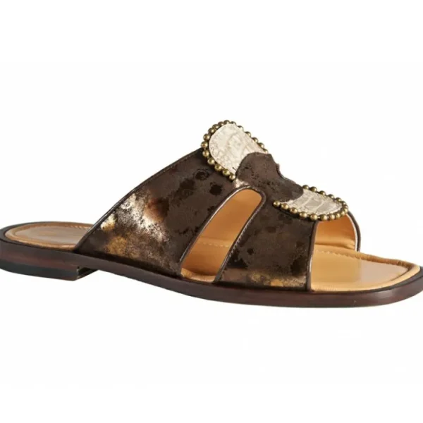 mauri__machado_fabric__os_0.webp Cheap Mauri 1316/1 Machado Fabric / Ostrich Leg Suede Sandals Matt Gold / Paloma (Special Order)