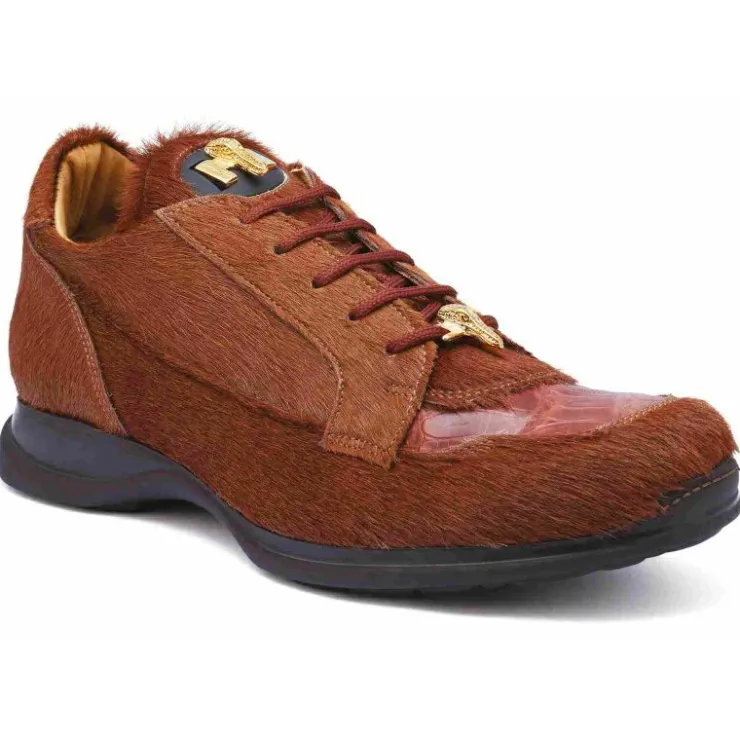 Hot Mauri 8594 Mustang Pony & Crocodile Sneakers (Special Order) Brown