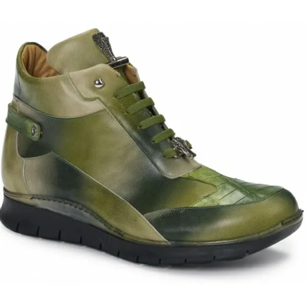 mauri__nappa_amp_crocodil_0-5.webp Best Sale Mauri 8593 Nappa & Crocodile Sneaker (Special Order) Multigreen