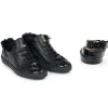 Flash Sale Mauri 8591 Nappa & Crocodile Sneakers Black