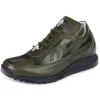 Hot Mauri 8555 Nappa & Ostrich Leg Sneakers (Special Order) Olive