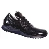 Clearance Mauri 8658 Ostrich & Patent Leather Sneakers Wonder Blue/Black (Special Order) Black/WonderBlue