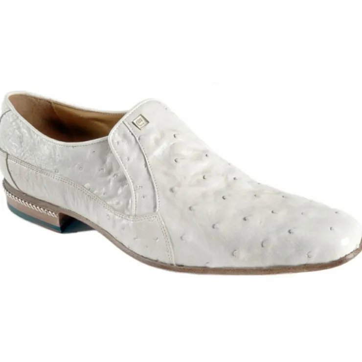 New Mauri 4890/1 Ostrich Dress Shoes (Special Order) White