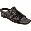 Cheap Mauri 5163 Ostrich Leg / Fabric Sandals Black / Scudo Grey (Special Order)