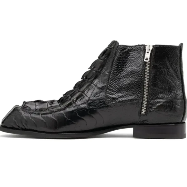 mauri__ostrich_leg_hornba_1.webp Clearance Mauri 3299 Ostrich Leg/ Hornback Dress Boots Black