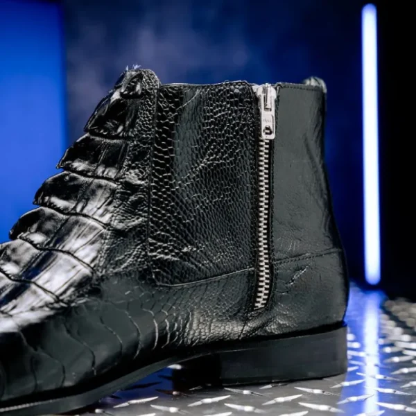 mauri__ostrich_leg_hornba_5.webp Clearance Mauri 3299 Ostrich Leg/ Hornback Dress Boots Black