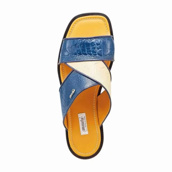mauri__ostrich_leg_sandal_1.webp Online Mauri 5093 Ostrich Leg Sandals Blue / Cream (Special Order)