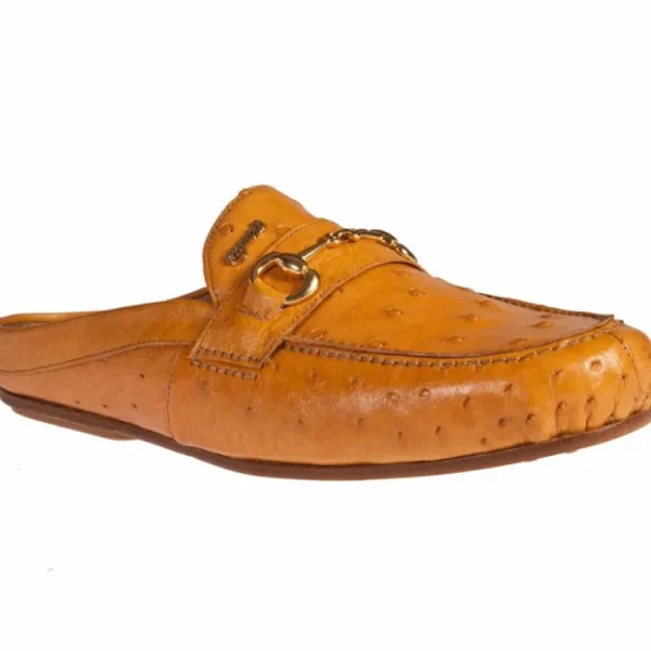 mauri__ostrich_mules_butt_0.webp Discount Mauri 13030 Ostrich Mules (Special Order) Buttercup