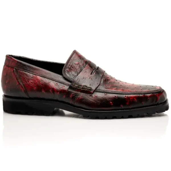 Online Mauri 4894/7 Ostrich Penny Loafers Black Cherry BlackCherry