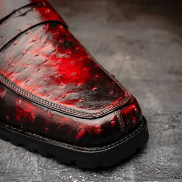 Online Mauri 4894/7 Ostrich Penny Loafers Black Cherry BlackCherry