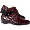 New Mauri 1059 Palladio Alligator Derby Shoes Ruby Red (Special Order) RubyRed