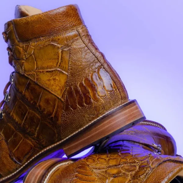 mauri__pathfinder_alligat_6.webp Cheap Mauri 4929 Pathfinder Alligator Ostrich Leg Boots (Special Order) Mustard