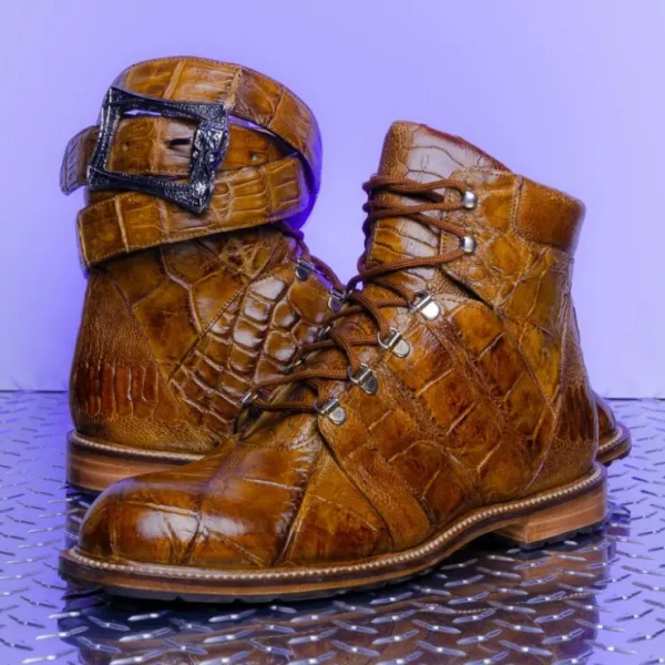 mauri__pathfinder_alligat_8.webp Cheap Mauri 4929 Pathfinder Alligator Ostrich Leg Boots (Special Order) Mustard