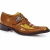 Cheap Mauri 44192 Piermarini Crocodile & Hornback Monk Strap Corn / Yellow Pepper (Special Order) Corn/YellowPepper