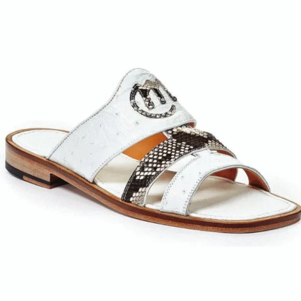 mauri__poccianti_ostrich__0.webp Flash Sale Mauri 1255-1 Poccianti Ostrich Python Sandals (Special Order) White