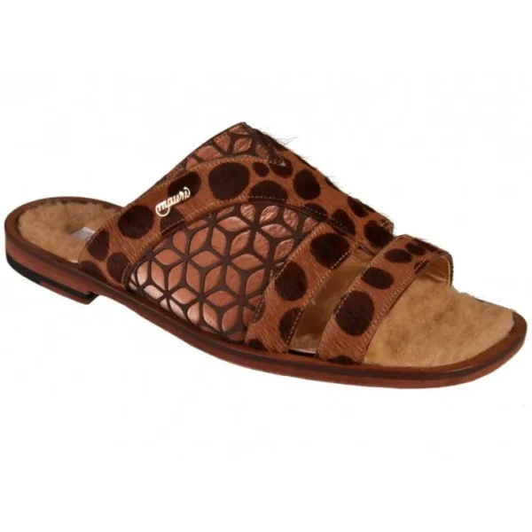 mauri__pony_maculated_fab_0.webp Hot Mauri 5168 Pony Maculated/ Fabric Eclisse Sandals (Special Order) Brown