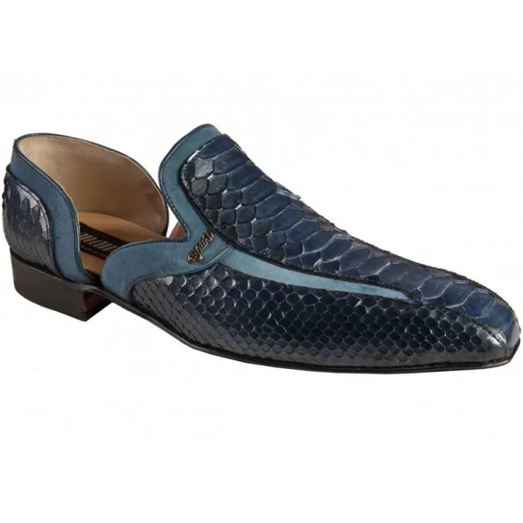 Clearance Mauri 4476/1 Python / Suede Shoes Blue / Jeans (Special Order)