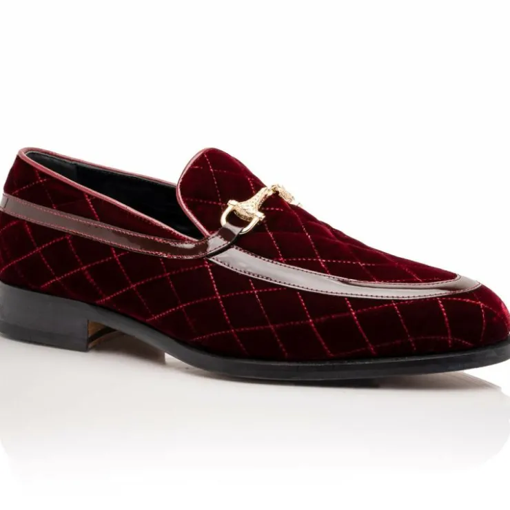Flash Sale Mauri 3257/1 Quilted Velvet / Patent Leather Bit Loafers Ruby Red (Special Order) RubyRed