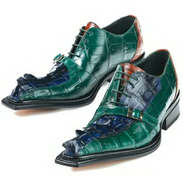 mauri__raptor_hornback_am_0.webp New Mauri 44190 Raptor Hornback & Croc Shoes Iris Blue / Country Green (Special Order) IrisBlue/CountryGreen