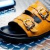 Fashion Mauri 5199 Reef Alligator & Ostrich Leg Sandal Toffee