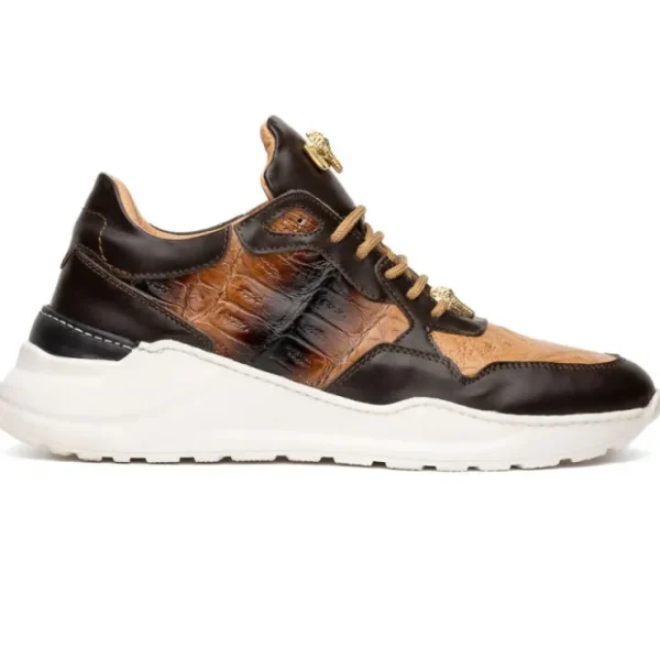 Cheap Mauri 8457/1 Runner Baby Crocodile & Nappa Sneaker Dune / Sport Rust