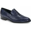 New Mauri 4878 Serio Ostrich & Crocodile Loafers Wonder Blue (Special Order) WonderBlue