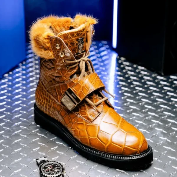 mauri__smoke_alligator_mi_3-1.webp Best Sale Mauri 3240 Smoke Alligator/ Mink/ Nappa Boots (Special Order) Toffee