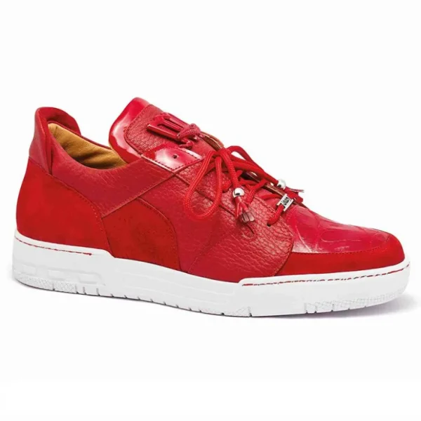 mauri__suede__baby_crocod_0-1.webp Best Mauri 8412 Suede / Baby Crocodile / Patent Sneakers (Special Order) Red