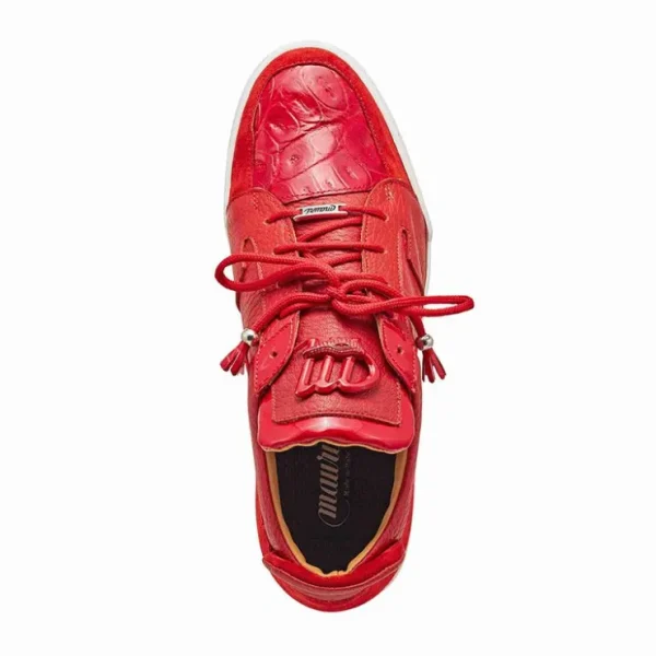 mauri__suede__baby_crocod_1-1.webp Best Mauri 8412 Suede / Baby Crocodile / Patent Sneakers (Special Order) Red